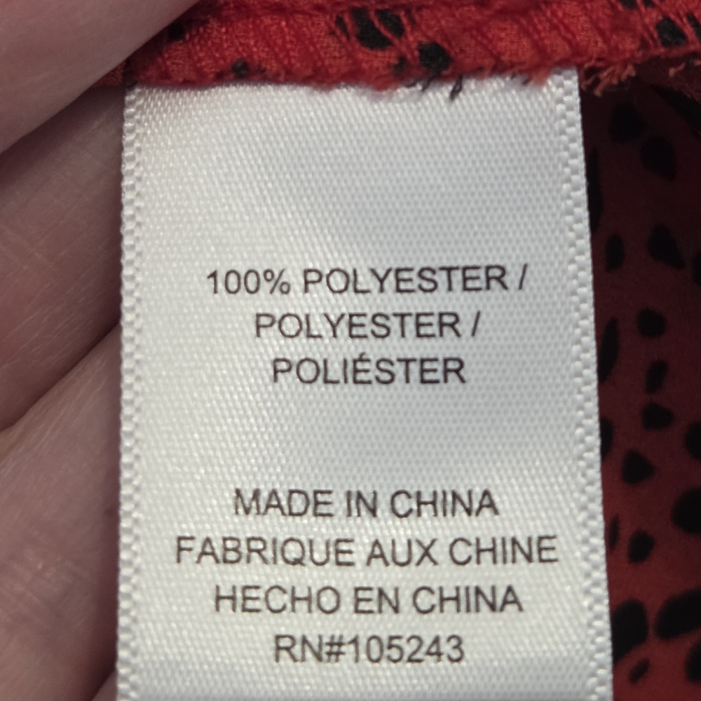 bobeau Red Leopard-Print Button Front Blouse - image 6